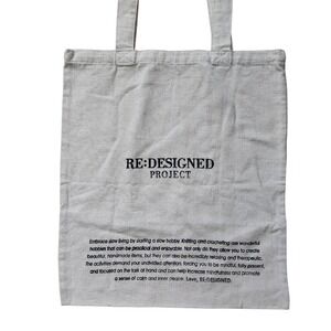 RE:DESIGNED Project Tote Bag Canvas‎ Reusable Shopping Bag Knitting Crocheting